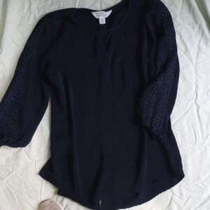 Market & Spruce Blue 3/4 Sleeve Blouse